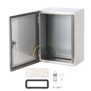 Stainless Steel Enclosure, 12x12x8 Electrical Junction Box with Mounting Plate, IP65 Waterproof & Dustproof,Outdoor Electrical Box for Outdoor/Indoor