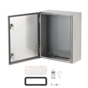 Stainless Steel Enclosure, 20x16x8 Electrical Junction Box with Mounting Plate, IP65 Waterproof & Dustproof,Outdoor Electrical Box for Outdoor/Indoor