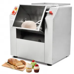 Commercial Dough Mixer 50 QT Electric Heavy Duty Pizza Dough Kneading Machine Stainless Steel 90 Degree Tilt Bucket for Restaurants Bakeries Schools