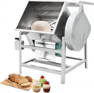 50 QT Commercial Dough Mixer, Professional Pizza Dough Mixer, 110V 2200W Electric Stand Mixer Dough Kneading Machine with 90 Degree Tilt for Bakeries Pizzerias, Silver