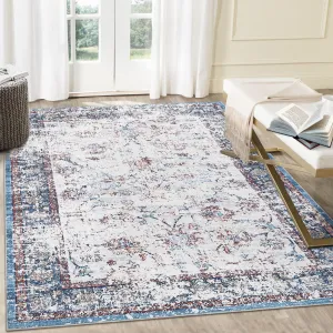 Area Rug 6x9 Non Slip Washable Low Pile Vintage Distressed Multi Color for Living Room Playroom Dining Room Dorm Room