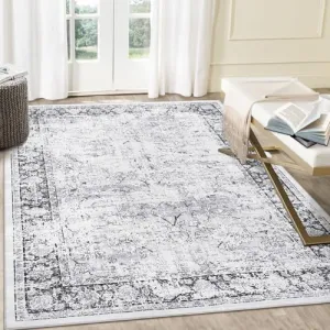 Large Area Rug 8x10 Rugs for Living Room Non Slip Vintage Rugs Low Pile Distressed Pattern Carpet for Dining Room Home Office, Grey