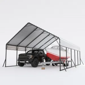 20'x25'x13' Heavy-Duty Metal Carport, Extra Tall 2-Car Shelter with Reinforced Steel Frame, All-Weather Protection for Trucks, Boats & RVs