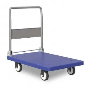 Platform Truck Cart, 660Lbs Weight Capacity Heavy Duty Flat Bed Cart with 360° Swivel Wheels and Foldable Handle, Multifunctional Push Hand Cart for Warehouse, Workshop, Grocery