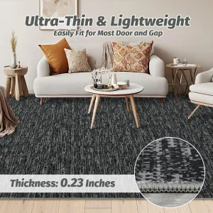 8x10 Washable Area Rugs, Ultra Thin Modern Contemporary Non-Slip Bedroom Rugs Non-Shedding Large Living Room Rug Indoor Floor Carpet for Office Dining Room, Black