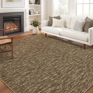 8x10 Area Rugs for Living Room, Machine Washable Modern Contemporary Non-Slip Bedroom Rug, Ultra-Thin Soft Large Area Rug Carpet for Dining Room, Brown