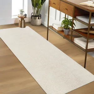Cream White Hallway Runner Rug 2x6, Machine Washable Non-Slip Stain Resistant Kitchen Runner Rug