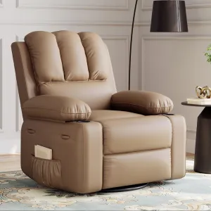 27" Oversized Recliner Chair, Manual Recliner for Adults, Lazy Boy with 1.5x Sponge Filling, Cup Holder, and Retractable Armrests, for Living Rooms, Bedrooms, and Nurseries