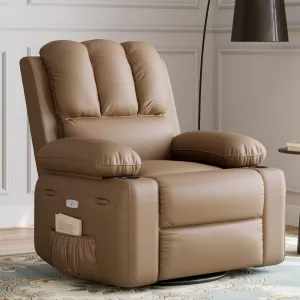 Widen 22" Power Recliner Chair, Electric Rocker Swivel USB Charger Lazy Boy for Adults, with Vibrating Massage and Heating, 1.5X Sponge Filling for Living Room, Bedroom and Nursery