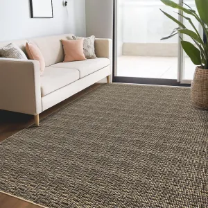 Modern Solid Area Rug 5x7 Washable Rug Braided Print Rug Indoor Soft Living Room Rug Non Slip Woven Print Accent Carpet Low Pile Non-Shedding Foldable Contemporary Rug for Bedroom Office Brown