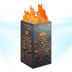 30 Inch 63 Gallon Burn Barrel for Burning Trash, Heavy Duty Garden Waste Incinerator, Ultra Thick Outdoor Burn Cage for Paper, Leaf, Yard Debris and Cardboard, Black