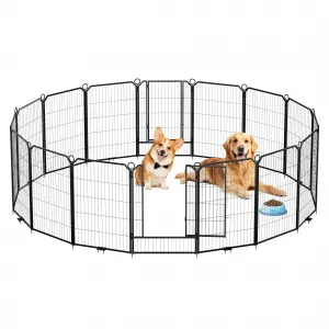 Dog Playpen Outdoor, 40 inch 16 Panels Dog Pen Indoor Heavy Duty Puppy Exercise Pen Metal Pet Fence for RV Camping/Yard/Garden