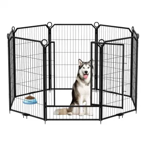 Dog Playpen Outdoor, 40 inch 8 Panels Dog Pen Indoor Heavy Duty Puppy Exercise Pen Metal Pet Fence for RV Camping/Yard/Garden