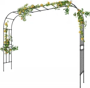 U-Shape Metal Cucumber Trellis for Raised Beds - Detachable Garden Arch for Climbing Vegetables like Tomato, Squash, Zucchini, Outdoor Use
