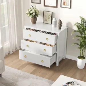 3 Dresser for Bedroom, 29" Tall Dresser, Modern Tall Drawer Dresser with Storage, Wooden Closet Dressers Chest of Drawers Freestanding for Bedroom, Nursery, Living Room, White