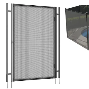 Pool Fence,4x2.5 Ft Swimming Pool Safety Gate, Protects Kids and Pets with Stainless Steel Lock, Pool Fence Gate for Inground & Above Ground Pool