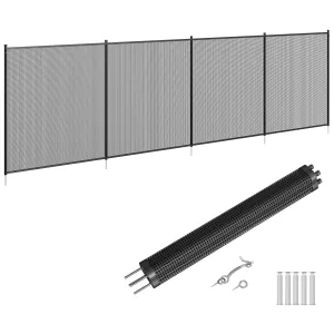 4x12 Ft Pool Safety Fence for Inground Pools – Easy DIY Installation, Stainless Steel Legs & 340GMS PVC Mesh (Kids/Pets Protection)