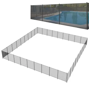 Pool Fence,4x108 Ft Pool Fences for Inground Pools, Easy DIY Pool Safety Fence with Aluminum Legs, 340 GMS Teslin PVC Pool Fence Mesh Protects Kids and Pets