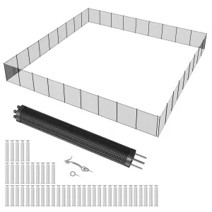 4x108 Ft DIY Pool Fence for Inground Pools - Easy Setup Safety Barrier with Stainless Steel Legs, 340 GMS Teslin PVC Mesh Protects Kids & Pets