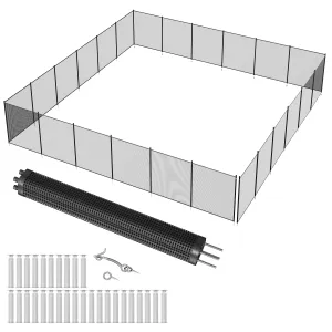 Pool Fence,4x72 Ft Pool Fences for Inground Pools, Easy DIY Pool Safety Fence with Stainless Steel Legs, 340 GMS Teslin PVC Pool Fence Mesh Protects Kids and Pets