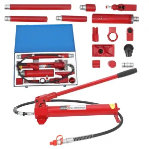 20 Ton Porta Power Hydraulic Kit + 4.7 Ft Oil Hose + Portable Hydraulic Jack + TPU Seal + Electrostatic Powder + Auto Body Frame Repair + Construction
