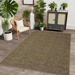 Boho Rugs for Living Room 8x10 ft, Washable Area Rug, Soft Faux Wool, Non-Slip, Brown