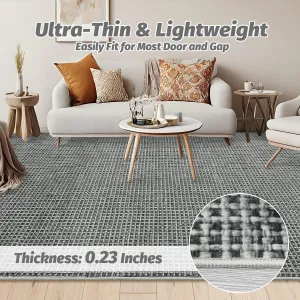 Washable Area Rug for Living Room 6x9 Ft, Bedroom Rug with Non-Slip Backing Waffle Print Dining Room Rug, Large Floor Carpet for Living Room Dining Room Bedroom, Grey