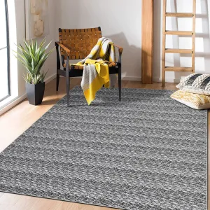 Modern Grey 9x12 Area Rug Modern Braided Washable Rug Non Slip Indoor Soft Floor Cover Low Pile Non-Shedding Vintage Rustic Rug Solid Print Farmhouse Rug Accent Carpet for Bedroom Dining Room Nursery