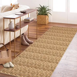 Runner Rug 2x6 Print Braided Hallway Rug Washable Non Slip Low Pile Accent Rug Natural