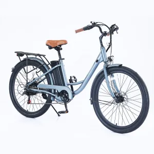 Electric Cycle for Adults City 26" Electric Bicycle Women, 350W Brushless Motor, 36V/10Ah Removable Battery, Max Speed 20 Miles/Hour, Use LCD Display, Light Blue