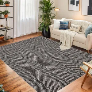 9x12 Large Living Room Rug for Bedroom Contemporary Non-Slip Non-Shedding Area Rugs Washable Mid-Century Minimalist Low-Pile Indoor Floor Carpet for Dining Room Nursery, Camel