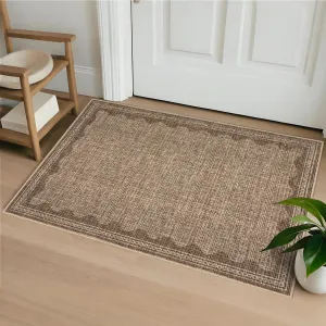 Modern Coffee 4x6 Scalloped Modern Accent Rug Ultra-Soft Pearl Velvet Low-Pile Polyester Non-Slip Washable Round/Rectangle for Living Room Nursery