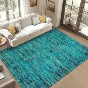 Persian Green Pine 10x13 Washable Area Rug for Living Room, Soft Vintage Distressed Large Bedroom Rug Retro Farmhouse Non Slip Low Pile Indoor Foldable Carpet for Dining Room Office