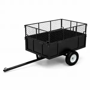 Heavy Duty Utility Trailer for ATV UTV 750lbs Capacity, 17 Cu. Ft. Bed, Removable Sides, Steel Frame, Pneumatic Tires, Hitch Compatible, Yard and Farm Use