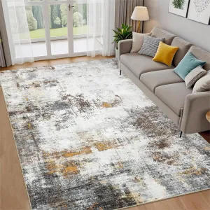 Modern Abstract Area Rug 5x7 Non-Slip Low Pile Soft Washable Carpet for Living Room Bedroom Kitchen