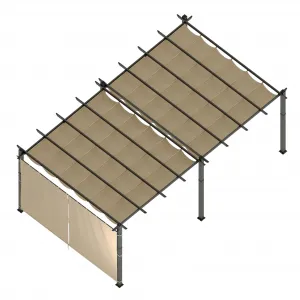 12x20 Ft Aluminum Pergola with Adjustable Canopy and Reinforced Frame, Powder-Coated Metal, Waterproof UV-Resistant Canopy, Stable Base, Outdoor Backyard Deck