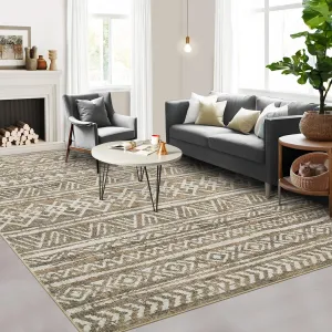 Modern Striped Area Rug 5x7 Washable Rug Soft Bedroom Rug With Non-Slip Backing Low Pile Floor Cover Stain Resistant Easy Cleaning Floor Cover For Living Room Dining Room Office