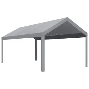 13′ X 20′ 160G Heavy-Duty Carport Replacement Cover Waterproof UV Protected for Garage Tent Shelter Outdoor Grey (Frame Not Included)