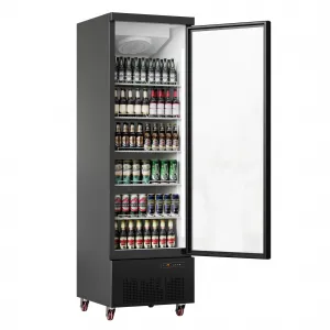 17.6 Cubic Feet Commercial Refrigerator With Glass Door And Led Light For Shop And Restaurant Black