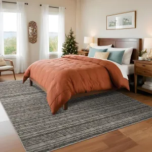 Printed Braid Rugs for Entryway Rugs 4x6 Washable Area Rugs with Rubber Backing Living Room Soft Rugs Transitional Indoor Floor Carpet for Dining Room Living Room Bedroom, Grey