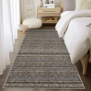 Modern Runners for Hallways 2x6 Washable Hall Carpet Runner Printed Braid Kitchen Rug Non-Slip Entryway Runner Rugs Striped Floor Runners for Indoor Hallway Bedroom Kitchen, Grey