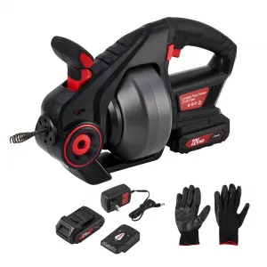 Drain Snake - 25FT Electric Drain Auger - Heavy Duty Drain Clog Remover for Toilet, Sink, Shower & Sewer Pipes - Powered Drain Cleaner With Batteries Included (25 Feet)