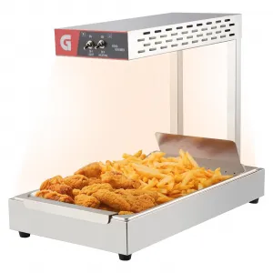 French Fry Warmer, 750W Commercial Heat Light Food Warmer, Electric Food Warmer with Free-Standing Warming Light, Countertop Fries Food Warmer for Parties Kitchen Restaurant Buffe