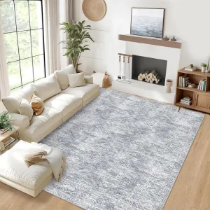 Living Room Rug 8x10 Washable Rugs Soft Bedroom Rug Farmhouse Large Rug Non Slip Throw Rugs Distressed Vintage Low Pile Soft Stain Resistant Carpet for Dining Room Classroom