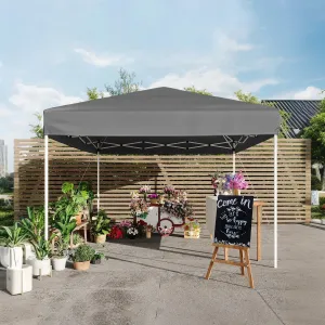 Heavy Duty 10x10FT Pop Up Canopy Tent – Outdoor Storage Shelter with 3 Adjustable Heights, Easy Setup, 8 Stakes, 4 Ropes – Camping, Events, Parties – Grey