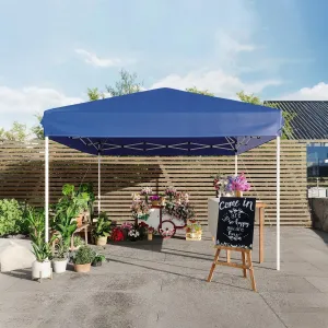10x10FT Pop Up Canopy Tent – Heavy Duty Outdoor Storage Shelter, Adjustable Height, One-Button Easy Setup, Sidewall – Great for Camping, Parties, Beach – Blue