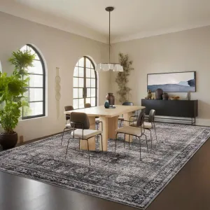 Oriental Green Camel 10x13 Living Room Rugs, Large Non-Shedding Vintage Printed Area Rugs, Non-Slip Farmhouse Distressed Indoor Floor Carpet, Washable Low Pile Rugs for Bedroom, Living Room, Office