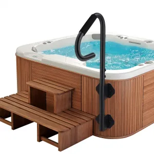 Hot Tub Handrail, 360° Rotatable Spa Side Hot Tub Hand Rail with 18"～48" Adjustable Height, Hot Tub Railing with Non-slip Grip for Indoor & Outdoor, 600lbs Capacity