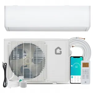 12000BTU Mini Split Air Conditioner& Heater, 23 SEER2 208-230V Wall-Mounted Ductless AC Unit Cools Rooms Up to 750 Sq. Ft, Efficient Inverter AC with Heat Pump & Installation Kit