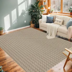 Area Rug 9x12 Washable for Living Room, Low Pile Non-Slip Floor Carpet Faux Woven Printed Rug, Stain Resistant Non-Shedding Rug, Soft Indoor Minimalist Rug for Kitchen, Bedroom, Indoor